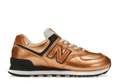 Pre-owned New Balance 574 (women's) Sneakers In Bronze/black