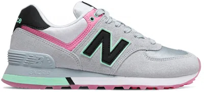 Pre-owned New Balance 574 (women's) Sneakers In Grey/pink/mint