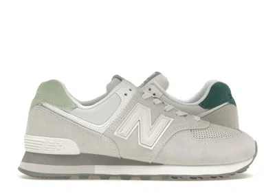 Pre-owned New Balance 574 (women's) Sneakers In Light Grey/mint/green