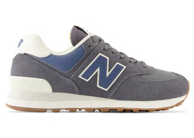 Pre-owned New Balance 574 (women's) Sneakers In Magnet/vintage Indigo/angora In Blue