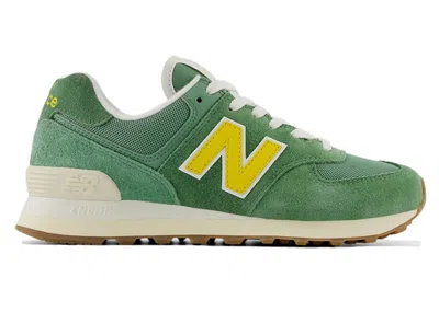Pre-owned New Balance 574 (women's) Sneakers In Mallard Green/yellow In Multi