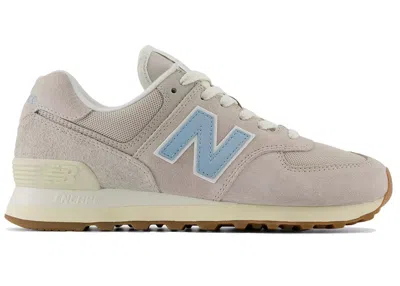 Pre-owned New Balance 574 (women's) Sneakers In Moonrock/chrome Blue/sea Salt