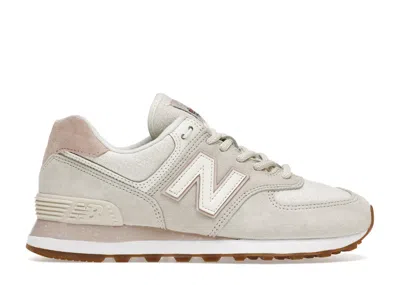 Pre-owned New Balance 574 (women's) Sneakers In Off White/beige In Brown