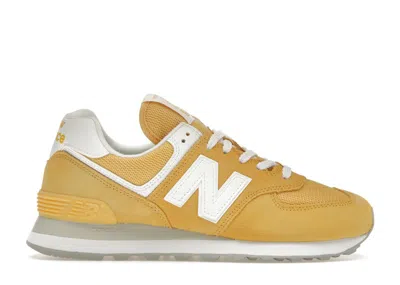 Pre-owned New Balance 574 (women's) Sneakers In Pastel Yellow/white