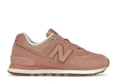Pre-owned New Balance 574 (women's) Sneakers In Pink/gold/gum