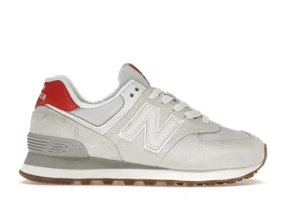 Pre-owned New Balance 574 (women's) Sneakers In Reflection/washed Pink/true Red