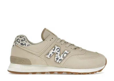 Pre-owned New Balance 574 (women's) Sneakers In Sea Salt Leopard In Animal Print