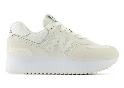 Pre-owned New Balance 574 (women's) Sneakers In Sea Salt/black