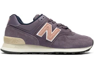 Pre-owned New Balance 574 (women's) Sneakers In Shadow/pink Moon/team Navy Blue