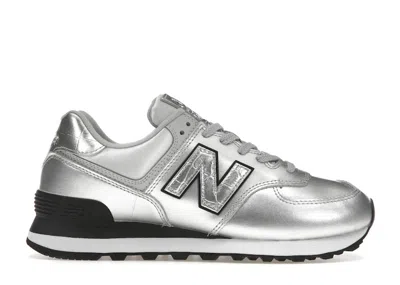Pre-owned New Balance 574 (women's) Sneakers In Silver/black