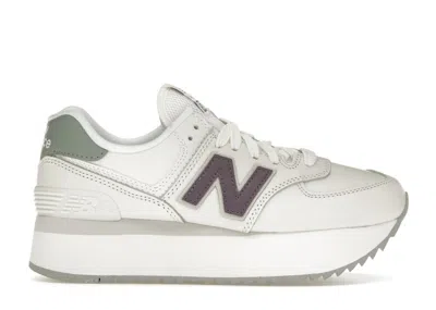 Pre-owned New Balance 574 (women's) Sneakers In White/nori/pink