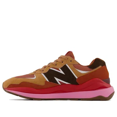 New Balance Men's 57/40 Suede & Mesh Sneakers In Chocolate Brown With Bubblegum