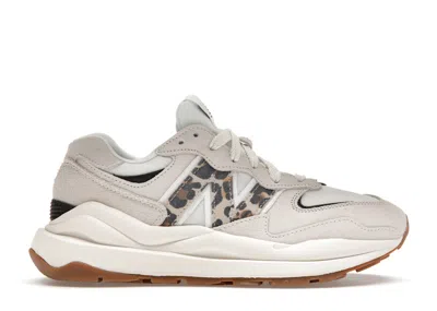 Pre-owned New Balance 57/40 Leopard Print (women's) Sneakers In Sea Salt/black In Multi