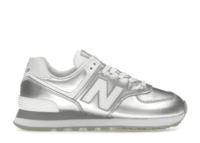 Pre-owned New Balance 574v2 (women's) Sneakers In Silver/white In Multi