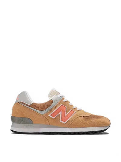 New Balance 576 Made In Uk Latte Sneakers In Burgundy