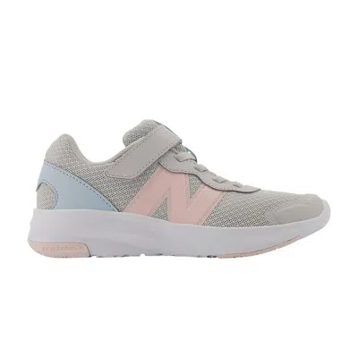 Pre-owned New Balance 578v1 Bungee Lace Top Strap Little Kid Wide 'grey Matter Shell Pink' | Kid's Size 12 In Gray