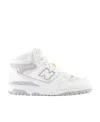 New Balance High-top Sneakers With Contrast Sole And Perforated Detailing In White