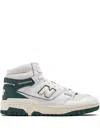 New Balance Padded Collar Leather Sneakers In White