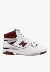 New Balance 650 High-top Sneakers In Burgundy And Raincloud In White