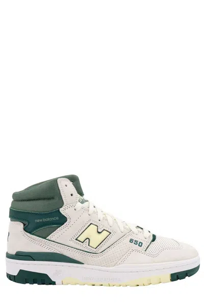 New Balance High-top Sneakers With Contrast Sole And Perforated Toe Box In White