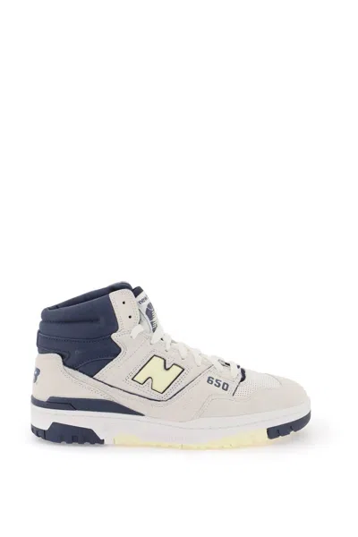 New Balance Multicolor Leather And Suede 650 Sneakers In Seasalt