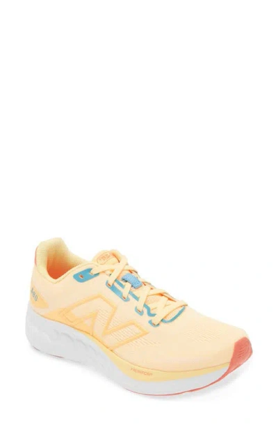 New Balance 680 Running Shoe In White Peach/ Coastal Blue