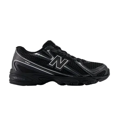 Pre-owned New Balance 740 Bungee Lace Little Kid Wide 'black Silver Metallic' | Kid's Size 3
