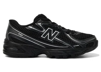 Pre-owned New Balance 740 Bungee Lace Sneakers In Black/grey/silver