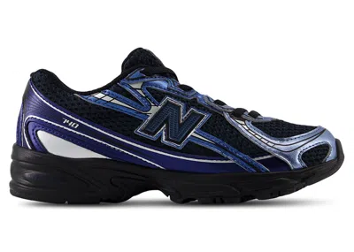 Pre-owned New Balance 740 Bungee Lace Sneakers In Shoreline Blue/black