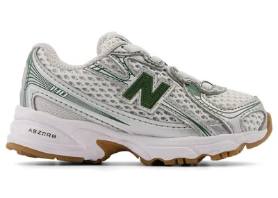 Pre-owned New Balance 740 Bungee Lace Sneakers In Silver Metalic/dark Alpine Green