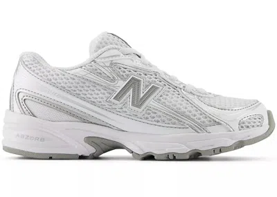 Pre-owned New Balance 740 Bungee Lace Sneakers In White/silver Metallic