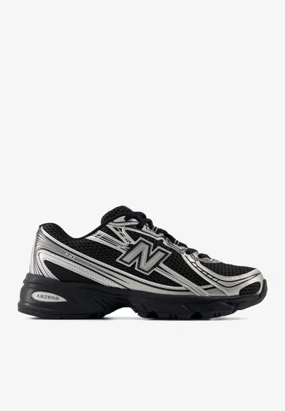 New Balance 740 Low-top Sneakers In Black With Silver Metallic