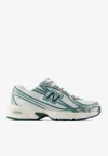New Balance Womens White Green 740 V2 Logo-embroidered Mesh Low-top Trainers In Green