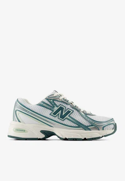 New Balance Womens White Green 740 V2 Logo-embroidered Mesh Low-top Trainers