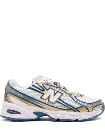 New Balance 740 Mesh-panel Metallic-detail Sneakers In White