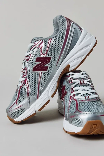 New Balance 740 Sneaker In Monarch Burgundy At Urban Outfitters In Silver