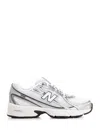 New Balance Mesh And Leather Sneakers In White Silver Navy