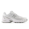 New Balance White Artificial Leather Sneaker In White/grey