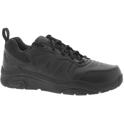 New Balance 857v3 Womens Leather Slip Resistant Work And Safety Shoes In Black