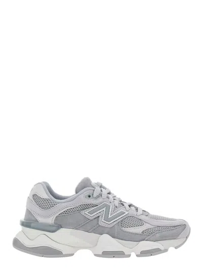 New Balance 9060 Grey Sneakers With Lateral Logo In Suede Unisex In Gray