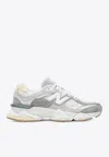 New Balance Womens Slate Grey Yellow 9060 Suede And Mesh Trainers In Gray
