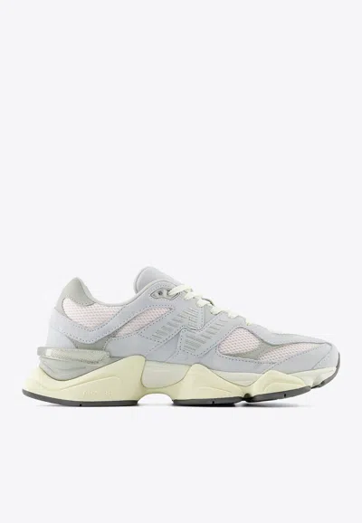New Balance 9060 Low-top Sneakers In Granite With Pink Granite And Silver Metallic In Gray