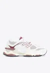 New Balance 9060 Low-top Sneakers In Linen And Burgundy In Neutral