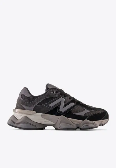 New Balance 9060 Low-top Sneakers In Black With Castlerock And Rain Cloud In Brown