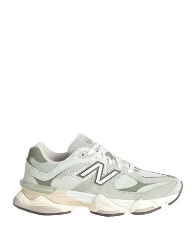 New Balance 9060 Man Sneakers Sage Green Size 9 Leather, Textile Fibers In Gray