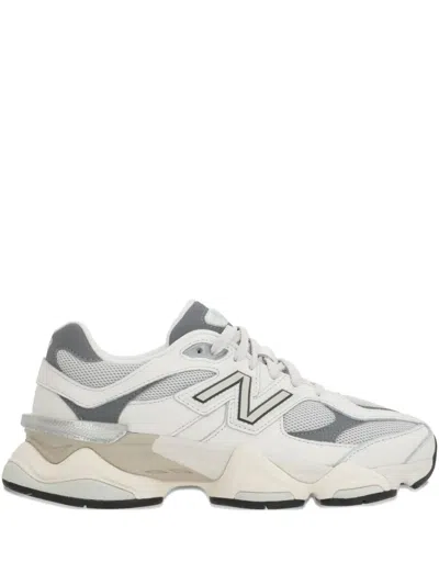 New Balance 9060 Mesh Leather Sneakers In White