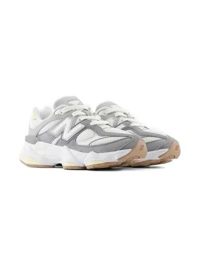 New Balance Kids' 9060 Mesh-panelled Leather Sneakers In Silver