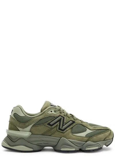 New Balance 9060 Panelled Mesh Sneakers In Green