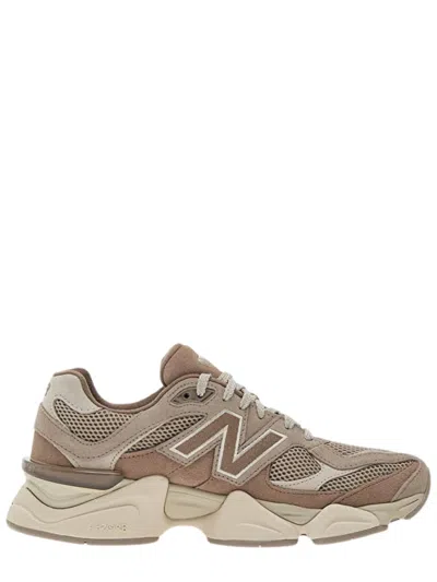 New Balance 9060 Retro-futuristic Lace-up Sneaker In Mesh And Suede In Beige