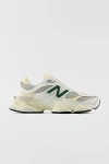 New Balance 9060 Sneaker In Sea Salt/marsh Green/calcium, Women's At Urban Outfitters In White
